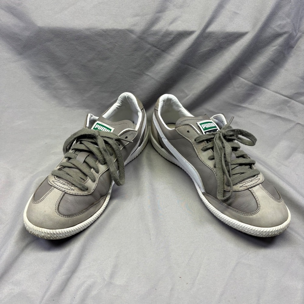 Puma Super Liga OG Retro Charcoal Grey White Leather Suede Sneakers Mens 8.5